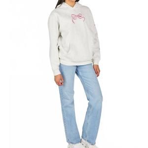NEW SIMPLY SOUTHERN dilara bow hoodie in beige